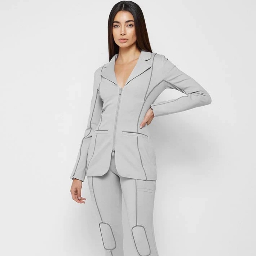 New With Tags Maniere De Voir Light Gray Jacket